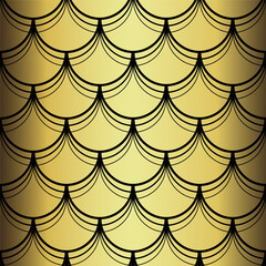 Wall Mural - Art Deco Wallpaper. Black and gold seamless pattern in roaring twenties style. Line art deco background for interior design. Elegant art deco type