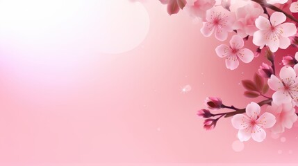 Wall Mural - Delicate Pink Cherry Blossoms on a Soft Background