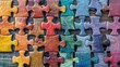 © LUPACO IMAGES - close up of a colorful puzzle piece