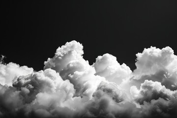 White clouds isolated on black background clounds set on black. Creative banner. Copyspace image