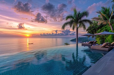 Sunset View From Luxury Infinity Pool