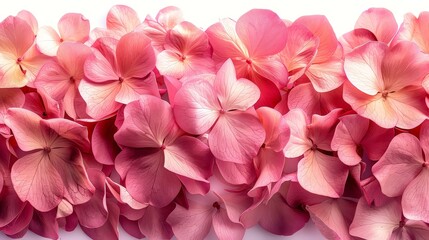 Poster - Many tender pink petals randomly flying in the air.