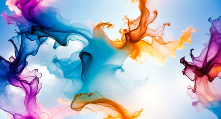 Poster - Abstract Colorful Ink Swirls