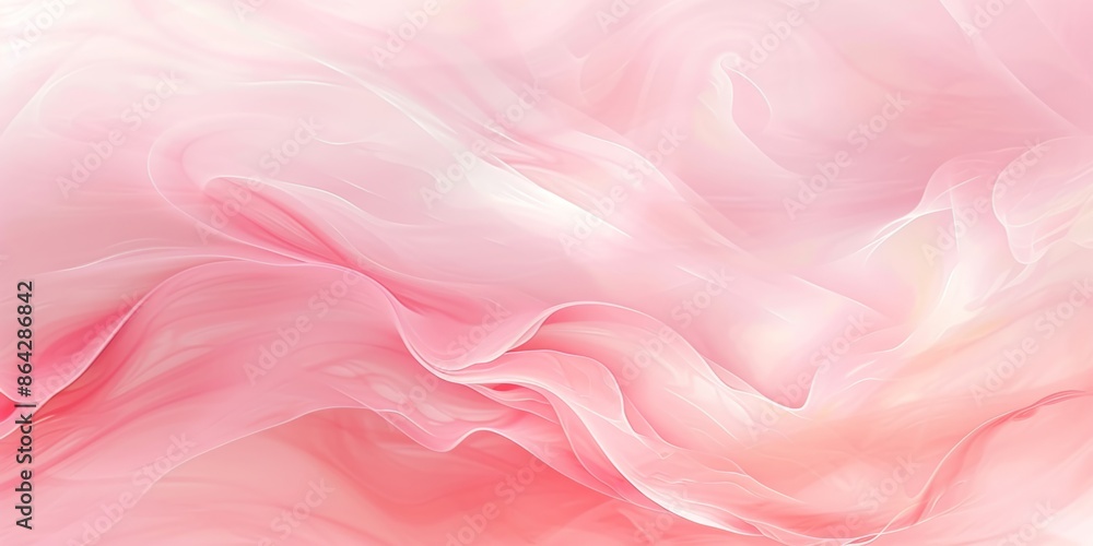 Soft flowing pink silk fabric background with gentle, wavy layers and ...