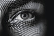 © K - Intriguing Black and White Halftone Eye Art - Abstract Visual Design