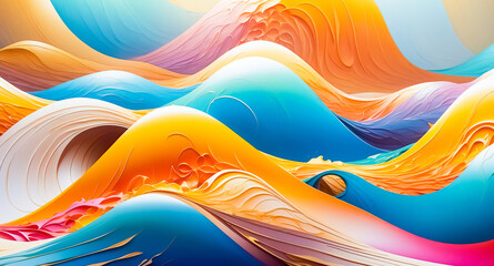 Poster - Abstract Colorful Swirling Landscape