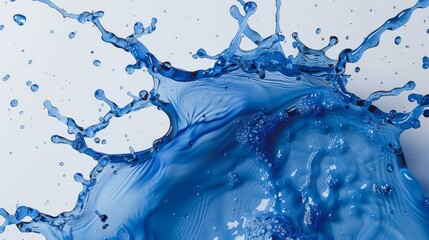 Wall Mural - Blue water splash isolated on white background