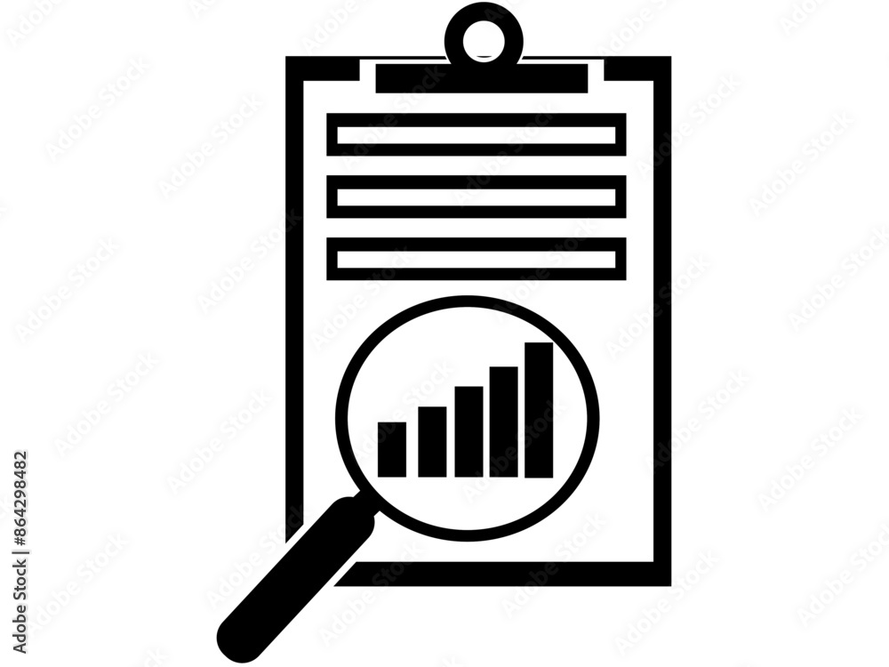 Magnifying glass graphic. Analysis concept. Chart analysis. Growth ...