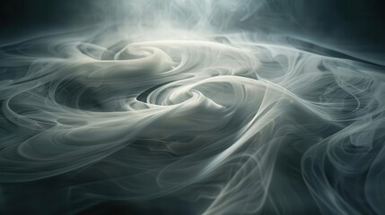 Wall Mural - ethereal mist symphony swirling fog and light creating abstract patterns on dark floor conceptual photography