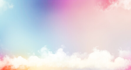 Poster - Pastel Sky With White Clouds