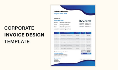 Creative Modern & Corporate Minimal Simple Business Invoice Template Design