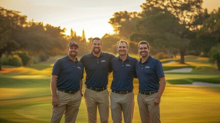 Canvas Print - The group of golf players