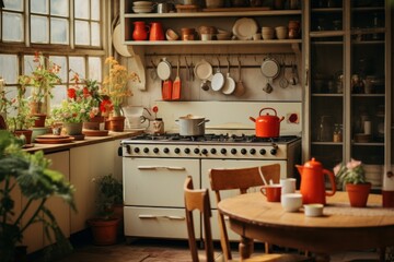 Wall Mural - Interior of a vintage style kitchen