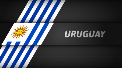 Wall Mural - Edge background Uruguay graphic and label.