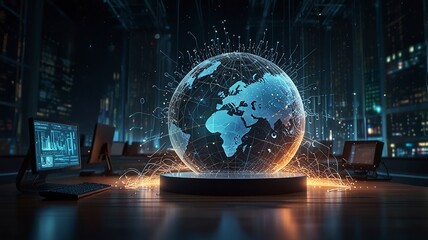 Digital technology background and software development new cloud computing Business Intelligence background
