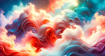 Poster - Abstract Colorful Swirling Clouds