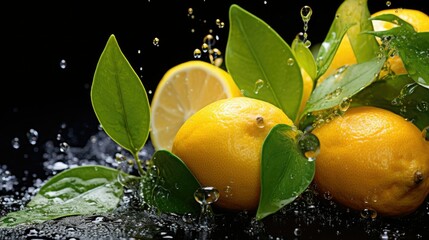 Wall Mural - lemon and water