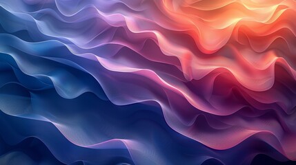 Wall Mural - Colorful abstract wavy pattern with gradient light, digital art. modern design and creativity concept