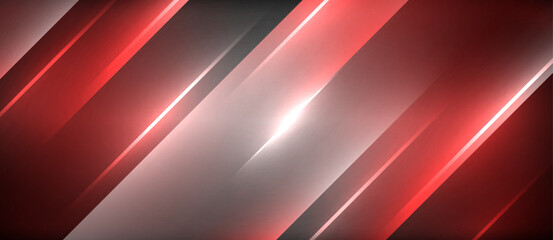 Aufkleber - Neon dynamic diagonal light rays background. Techno digital geometric concept design for wallpaper, banner, presentation, background