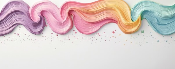 Wall Mural - Colorful hand-drawn grunge wave, rainbow wax pastel scribble, isolated on white, crayon texture, clipping path