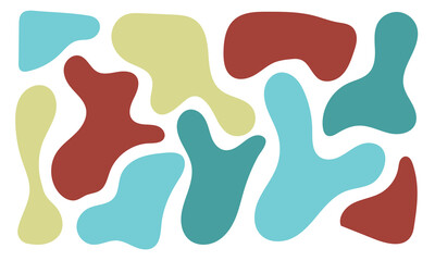 Wall Mural - Organic blob shapes. Irregular forms. Asymmetrical flowing liquid circles. Smooth silhouette stones. Collection of isolated vector elements on white background in eps 10.