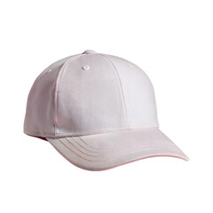 White baseball cap on a plain gray background