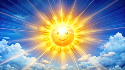 Wall Mural - of a bright sun symbolizing positivity and optimism, sun, positive, bright, optimistic, happy, cheerful, sunny, light, radiant