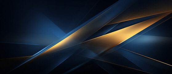 Poster - Modern abstract dark blue golden gold background with luxurious and elegant design elements