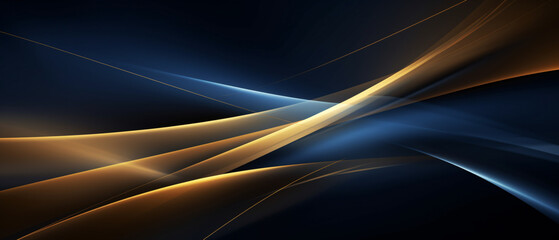 Poster - Modern abstract dark blue golden gold background with luxurious and elegant design elements
