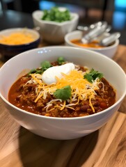 Traditional Mexican Chili Con Carne, featuring hearty minced meat and tender red beans simmered in a rich, flavorful sauce.