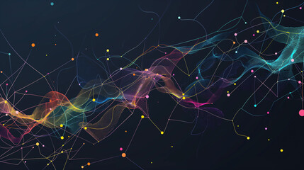 A colorful, swirling line of dots that appear to be connected