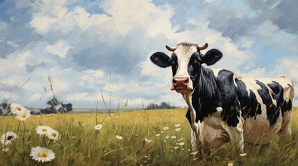 Canvas Print - cows in the field