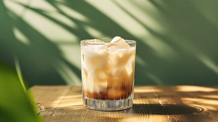 Wall Mural - A photograph of an White Russian cocktail