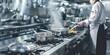 © xartproduction - A chef is cooking in a kitchen with a lot of pots and pans on the stove