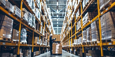 Wall Mural - Worker in warehouse 