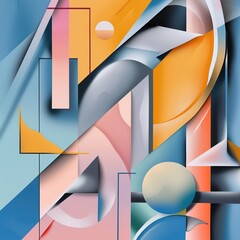 Wall Mural - Illustration of modern trendy abstract designs. Generative ai.