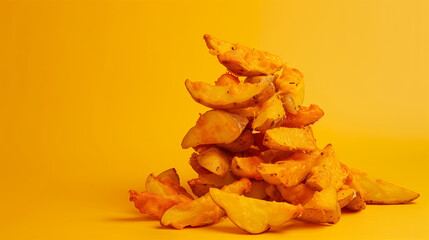 Detailed shot of perfectly cooked cheesy potato wedges, showcasing their crisp texture and golden color.
