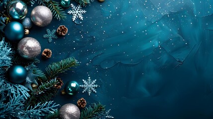 Elegant Christmas Decorations and Stars on Dark Backdrop.
