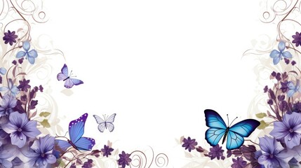 Wall Mural - butterfly and flowers