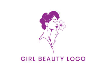 Wall Mural - Queen Girl with floral design Logo Vector Sublimation Design