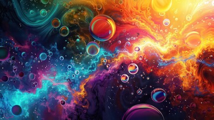 Wall Mural - a colorful, grand cosmic tide with unusual patterns.,majestic astronomical image of galaxy universe 