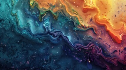 Wall Mural - a colorful, grand cosmic tide with unusual patterns.,majestic astronomical image of galaxy universe 