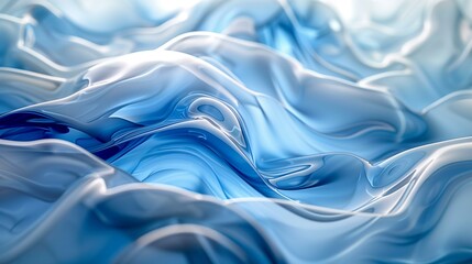Blue white smooth liquid-like surface with glossy sheen, fluid pattern gradient