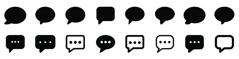 Wall Mural - Set of vector speech bubble icons in different styles. Collection of Chat and Speech Bubble Icons in Different Shapes.