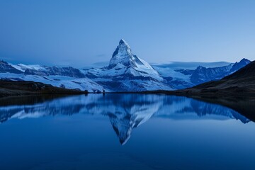 Wall Mural - Stunning Mountain Reflected in Blue Lake