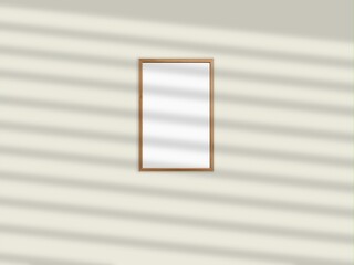 Wall Mural - Photo frame mockup with shadow overlay and pastel color background