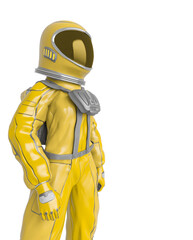 Wall Mural - astronaut girl is standing up on close up view