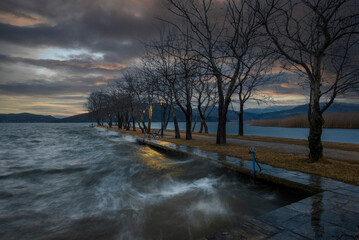 Wall Mural - waves in lake