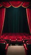 © sarahsophie - empty theater stage with copy space red curtains for classical shows