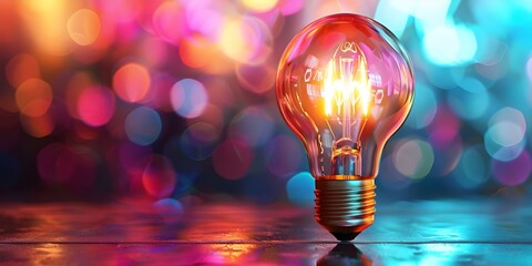 Wall Mural - vibrant idea bulb symbolizes innovation in a brainstorming session full of creativity. concept innov